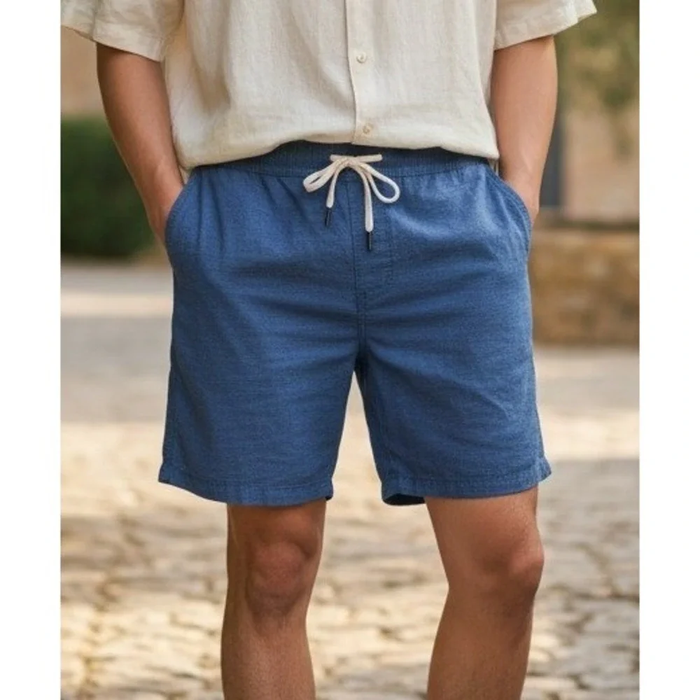 Hollister Mens S Beach Prep Jogger Shorts Blue Epic Flex 7 Inch Inseam